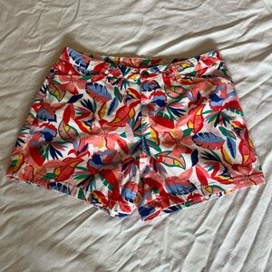 St. John's Bay Pink Tropical Floral High-Waist Shorts